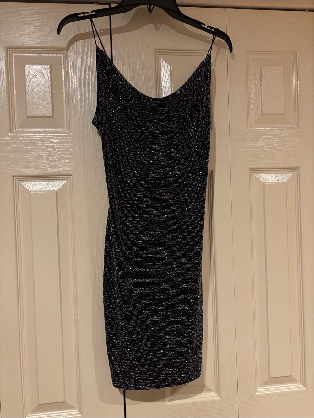 H&M Black Glitter Spaghetti Strap Mini Dress
